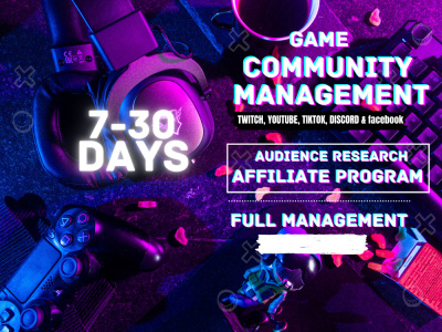 Gaming community Management on twitch, youtube, tiktok discord, facebook