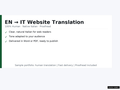 English to Italian Website Description Translation – Human & Clear