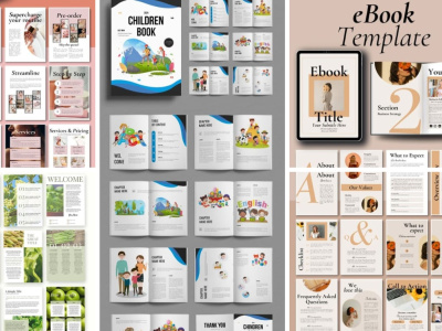 Editable canva ebook cover, layout templates, and PDF workbooks design