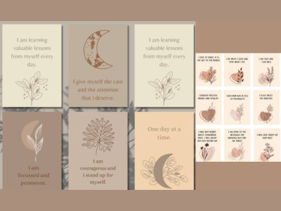 Design printable custom affirmation  motivational inspirational cards