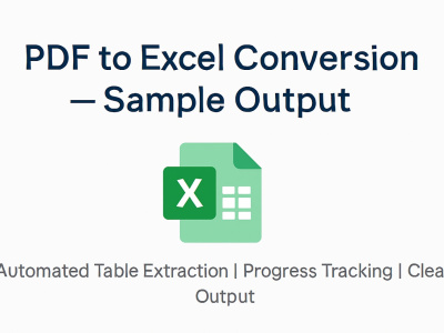 Extract Tables from Large PDFs to Excel Automated, Accurate & Progress Safe