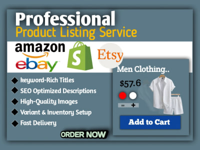 An Expert in Product Listing Service for Amazon, eBay, Shopify &Etsy Stores