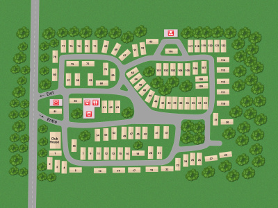 An illustrated mobile home park map, RV park and subdivision map design.
