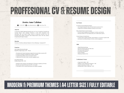 A custom-designed resume (PDF & editable format)