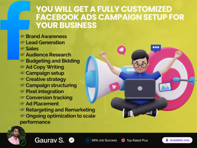 A Customized Facebook Ads Campaign Setup and Management for your Business