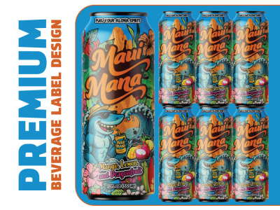 Beverage, energy drink can and bottle label design for your product