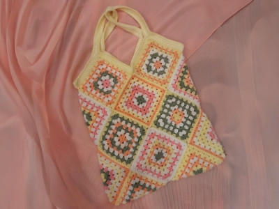 A Hand-made Crochet Tote Bag, Trendy, Cool and you can carry it anywhere.