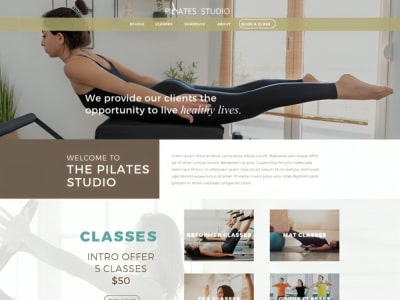 Squarespace Pilates studio website yoga studio aerial fitness website