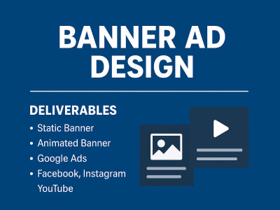 Professional banner ad design, static banner ad design & animated banner ad