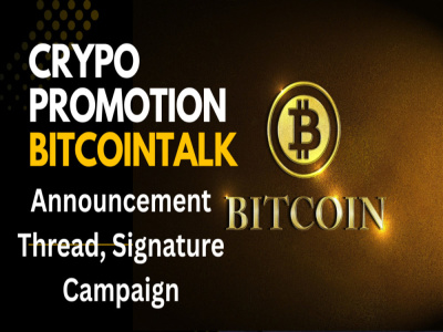 Promotion of Crypto Project on Bitcointalk via ANN Post & Signature Wearing