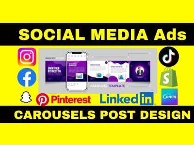 Carousel ads design instagram linkedin facebook snapchat social media post