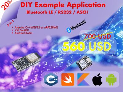 Application femplate Bluetooth LE/RS232 Arduino, IOS, Android