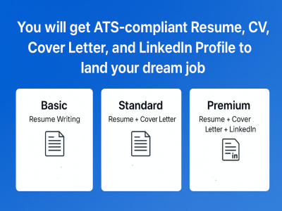 ATS Compliant Resume, CV, Cover Letter, and LinkedIn Profile for dream job