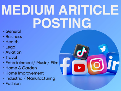 MEDIUM Article Posting DA90+ Blog Post + SEO Backlinks