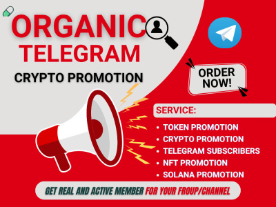 Organic telegram promotion, crypto airdrop ICO telegram channel promotion