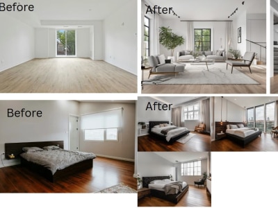 ““AI Virtual Staging | Empty Room → Furnished Photorealistic Interiors