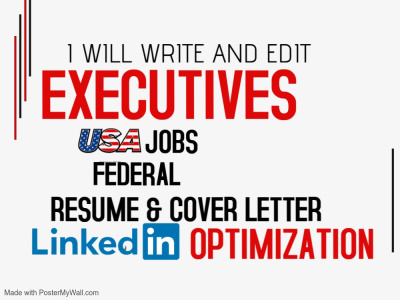 Executive, Federal, USA job resume, cover letter and linkedin optimization
