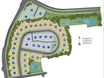 A subdivision site plan for the marketing and sale of residential lots