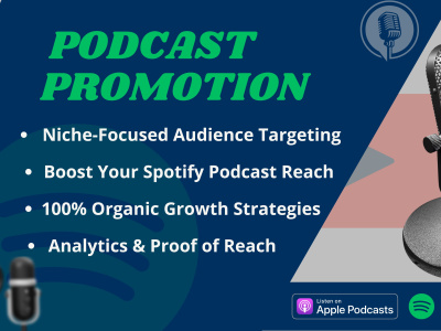 Organic professional podcast promotion to grow your listeners and reach.