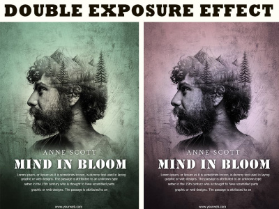 Double Exposure Effect Poster Design | Creative & Professional