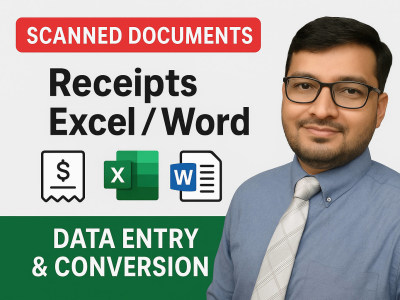 Receipts & Invoice Conversion to Excel/Word (Accounting-Ready)