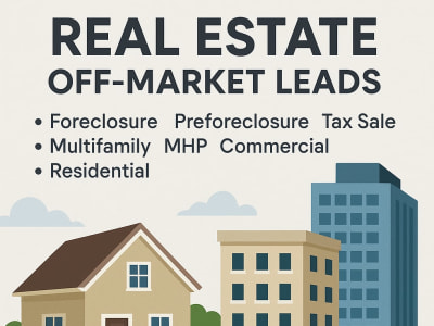 You will get Exclusive Real Estate Off-Market Property Leads