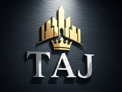 TAJ - Luxury Real Estate & Crown Logo