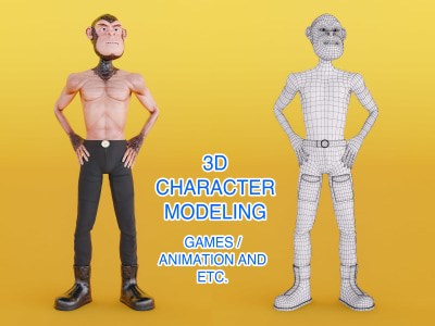 3D Character – With textures and clean topology for Rigging