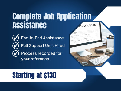 A package of job search/application aligning & submission/Interview process
