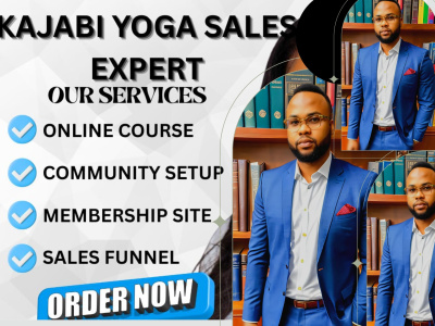 Kajabi online course promotion, yoga fitness kajabi course marketing sales