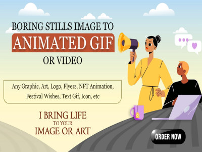 Custom Loop Animated GIF for Logo, Icon, Character, Web, Social, Insta Ads