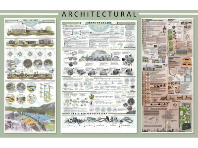 Architectural and interior design board, poster and sheets design
