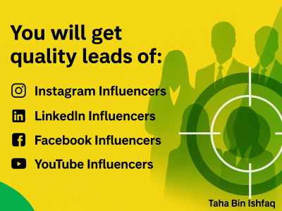 LinkedIn, Facebook, and Instagram Influencers (Leads-Data Entry-SDR-VA)