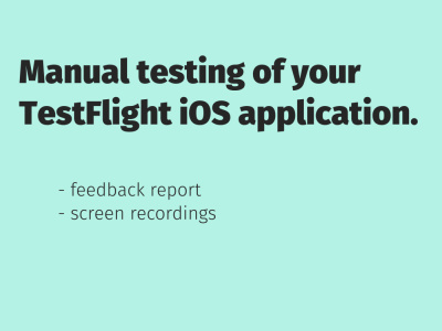 Manual testing of your TestFlight iOS ( iPad ) application