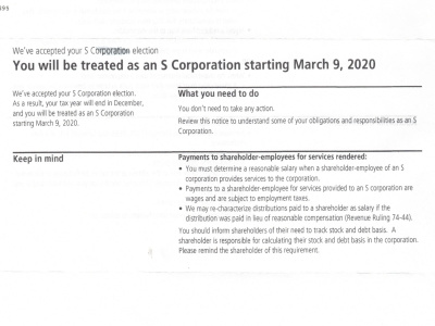 S Corporation Conversion Package