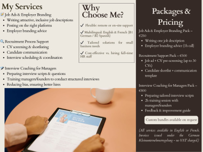 HR Consulting for SMB – Recruitment & Interview Support (EN/FR)