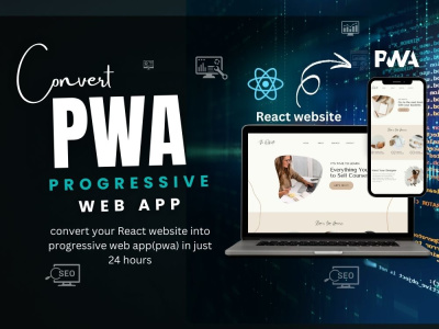 Convert website into pwa application using react or laravel