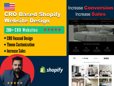 CRO Optimized Shopify, Ecommerce website, Increase Website Conversion/Sales