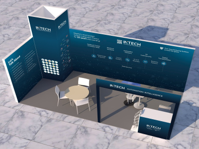 Trade show stall designs and marketing collateral