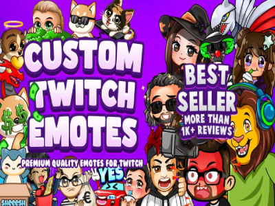 Custom Twitch Emotes, Badges & Stream Graphics Design for Your Channel