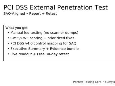PCI DSS External Penetration Test (SAQ-Aligned) – Report + Retest