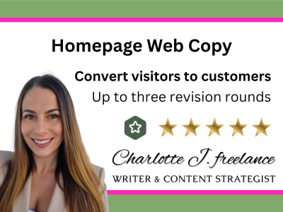 On-brand, conversion-focused homepage copy with up to 3 revision rounds
