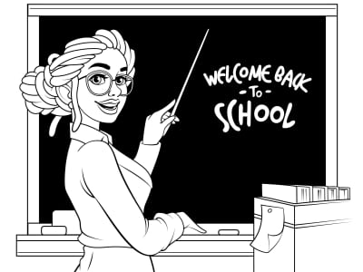 Custom black and white coloring book illustrations