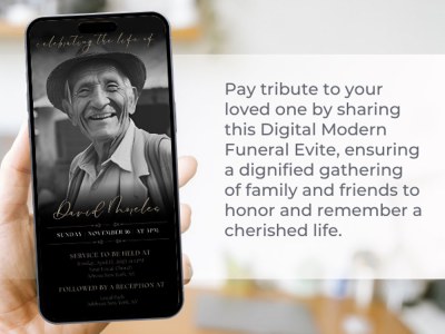 A digital funeral invitation memorial announcement