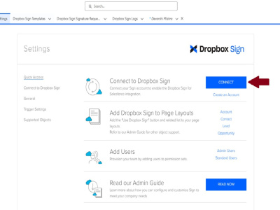 Dropbox Sign app installed in Salesforce and configure it for 3 templates.