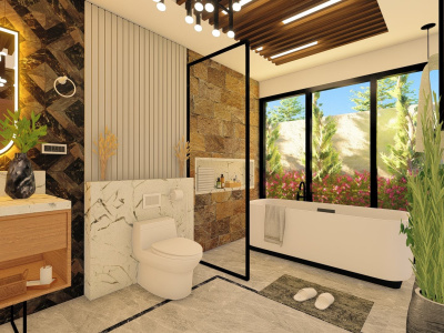 Luxury Master Bathroom Design Renders, and Walkthrough Animation