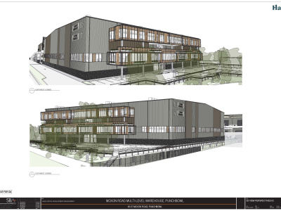 A detailed and quality warehouse plans, elevations and perspectives.