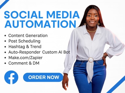 Facebook Instagram LinkedIn Social Media post automation, AI & API chatbot