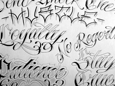 A custom tattoo-style lettering design in a style of your choice.