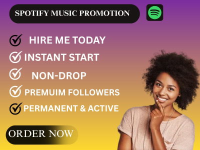 Organic Spotify music promotion + Spotify followers